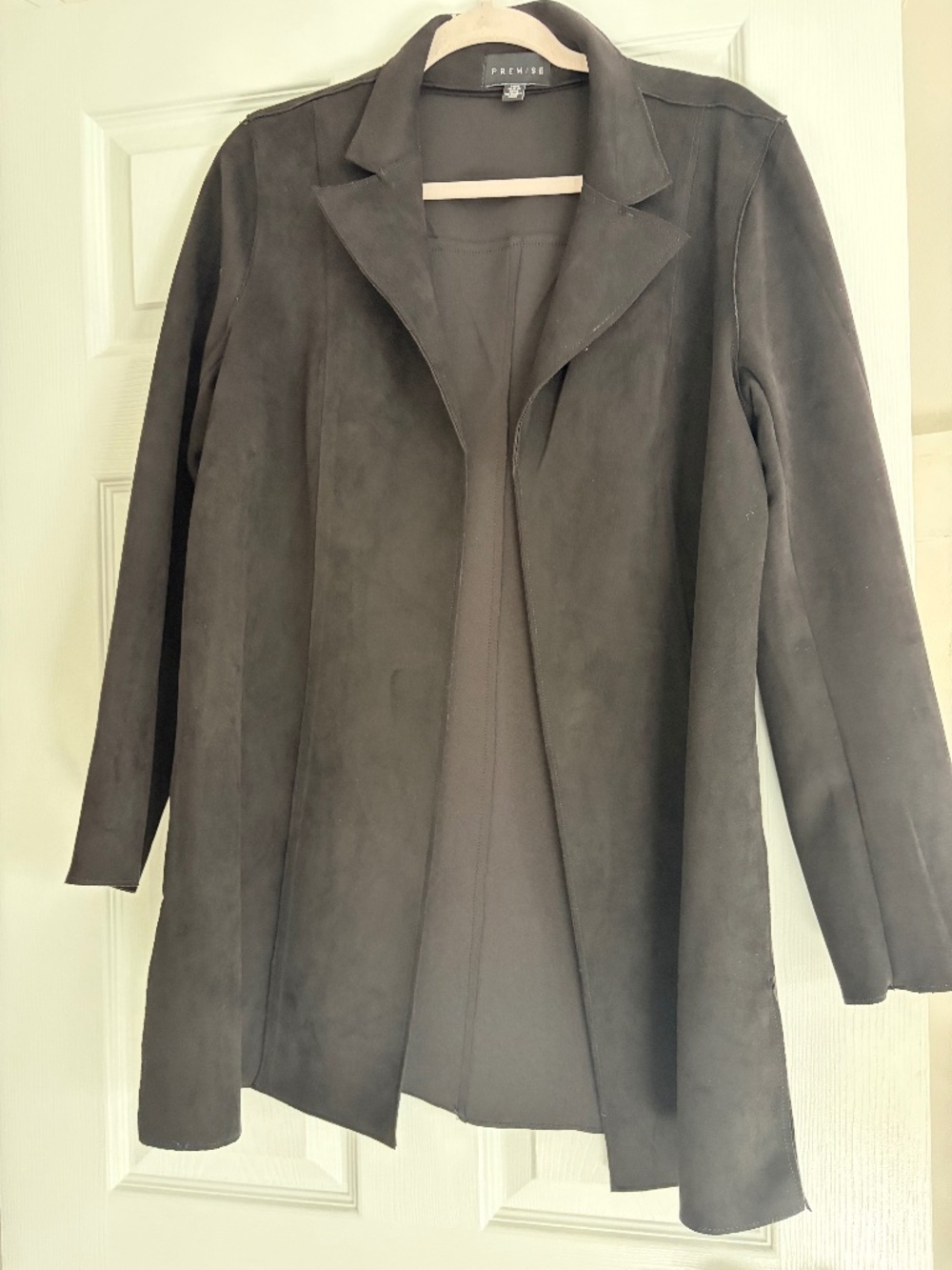 Faux Suede Black Lightweight Jacket Size M by Premise